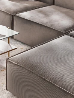 Westwing Collection Reposapiés puf de pana Lennon^ Reposapiés|Sofás