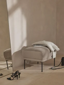 Westwing Collection Reposapiés puf de terciopelo Fluente^ Reposapiés|Sofás