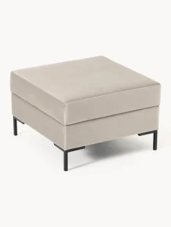 Westwing Collection Reposapiés puf de terciopelo con espacio de almacenamiento Luna^ Reposapiés|Sofás