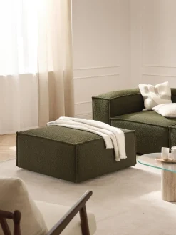 Westwing Collection Reposapiés puf en tejido bouclé Lennon^ Reposapiés|Sofás