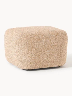 Westwing Collection Reposapiés puf en tejido bouclé Wolke^ Reposapiés|Sofás