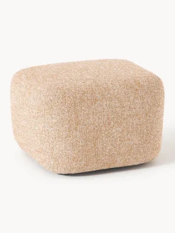 Westwing Collection Reposapiés puf en tejido bouclé Wolke^ Reposapiés|Sofás