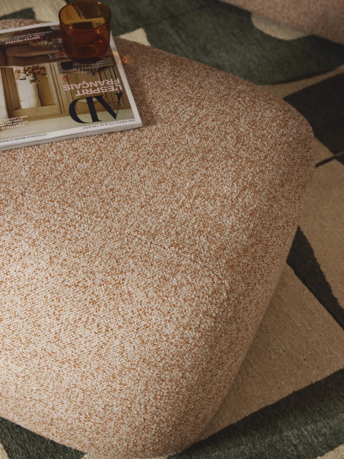 Westwing Collection Reposapiés puf en tejido bouclé Wolke^ Reposapiés|Sofás