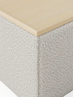 Westwing Collection Reposapiés puf en tejido bouclé con espacio de almacenamiento Lennon