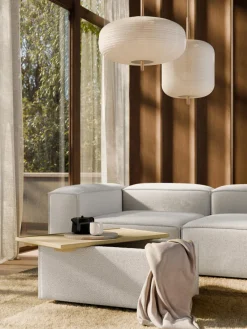 Westwing Collection Reposapiés puf en tejido bouclé con espacio de almacenamiento Lennon