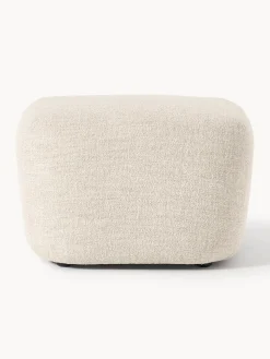 Westwing Collection Reposapiés puf en tejido bouclé Wolke