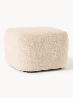 Westwing Collection Reposapiés puf en tejido bouclé Wolke