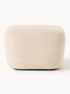 Westwing Collection Reposapiés puf en tejido bouclé Wolke
