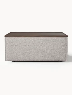 Westwing Collection Reposapiés puf en tejido bouclé con espacio de almacenamiento Lennon