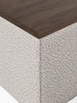 Westwing Collection Reposapiés puf en tejido bouclé con espacio de almacenamiento Lennon