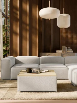 Westwing Collection Reposapiés puf en tejido bouclé con espacio de almacenamiento Lennon