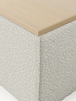 Westwing Collection Reposapiés puf en tejido bouclé con espacio de almacenamiento Lennon