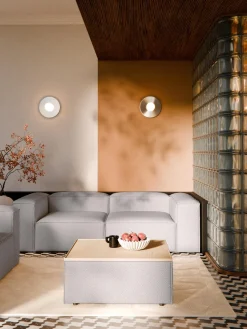 Westwing Collection Reposapiés puf en tejido bouclé con espacio de almacenamiento Lennon