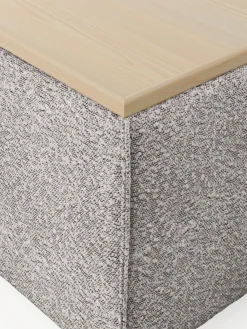 Westwing Collection Reposapiés puf en tejido bouclé con espacio de almacenamiento Lennon