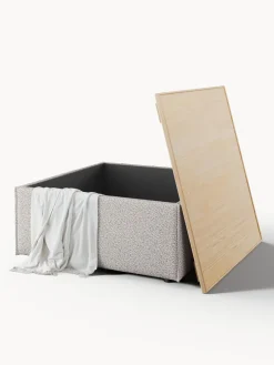 Westwing Collection Reposapiés puf en tejido bouclé con espacio de almacenamiento Lennon