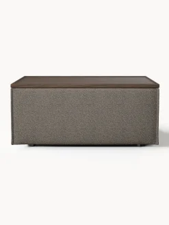 Westwing Collection Reposapiés puf en tejido bouclé con espacio de almacenamiento Lennon^ Reposapiés|Sofás