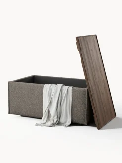 Westwing Collection Reposapiés puf en tejido bouclé con espacio de almacenamiento Lennon^ Reposapiés|Sofás