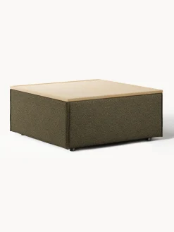 Westwing Collection Reposapiés puf en tejido bouclé con espacio de almacenamiento Lennon