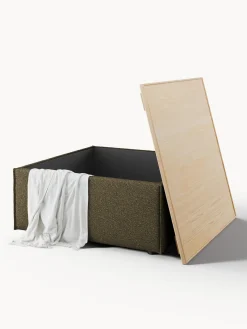 Westwing Collection Reposapiés puf en tejido bouclé con espacio de almacenamiento Lennon