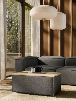 Westwing Collection Reposapiés puf en tejido bouclé con espacio de almacenamiento Lennon