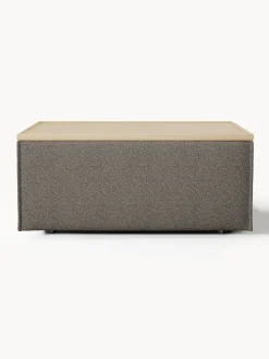 Westwing Collection Reposapiés puf en tejido bouclé con espacio de almacenamiento Lennon