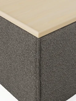 Westwing Collection Reposapiés puf en tejido bouclé con espacio de almacenamiento Lennon