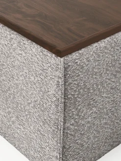 Westwing Collection Reposapiés puf en tejido bouclé con espacio de almacenamiento Lennon^ Reposapiés|Sofás