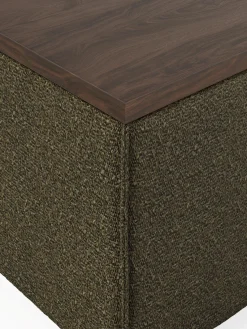 Westwing Collection Reposapiés puf en tejido bouclé con espacio de almacenamiento Lennon