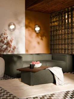 Westwing Collection Reposapiés puf en tejido bouclé con espacio de almacenamiento Lennon