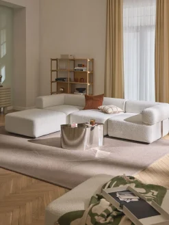 Westwing Collection Reposapiés puf en tejido bouclé Anton