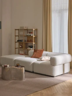 Westwing Collection Reposapiés puf en tejido bouclé Anton