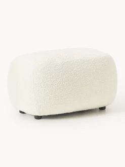 Westwing Collection Reposapiés puf en tejido bouclé Alba