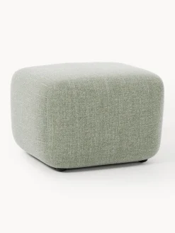 Westwing Collection Reposapiés puf en tejido bouclé Wolke^ Reposapiés|Sofás