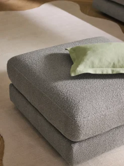 Westwing Collection Reposapiés puf en tejido bouclé Tribeca^ Reposapiés|Sofás