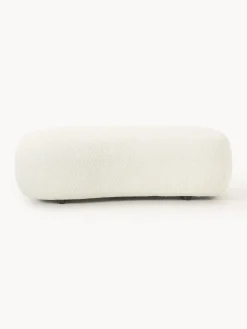 Westwing Collection Reposapiés puf grande en tejido bouclé Alba^ Reposapiés|Sofás