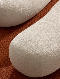 Westwing Collection Reposapiés puf grande en tejido bouclé Alba^ Reposapiés|Sofás