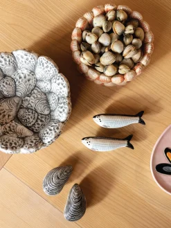 &k Amsterdam Salero y pimentero artesanales de dolomita Mussel, 2 uds.