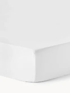 Westwing Collection Sábana bajera de sobrecolchón de percal Elsie