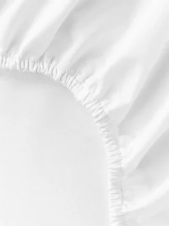 Westwing Collection Sábana bajera de sobrecolchón de percal Elsie