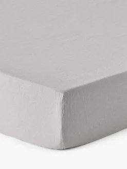Westwing Collection Sábana bajera sobrecolchón de lino lavado Airy