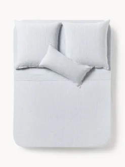 Westwing Collection Sábana encimera de lino lavado con rayas finas Rinna^ Sábanas|Fundas Nórdicas