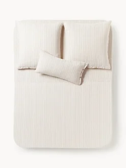 Westwing Collection Sábana encimera de lino lavado con rayas Telma^ Mantas|Sábanas