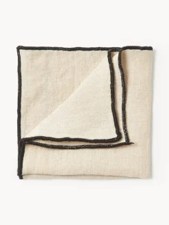 Westwing Collection Servilletas de cóctel de lino con bordado Cosmo, 4 uds.^ Servilletas|Servilletas Y Servilleteros