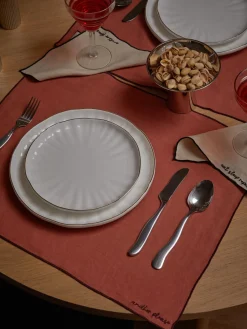 Westwing Collection Servilletas de cóctel de lino con bordado Cosmo, 4 uds.^ Servilletas|Servilletas Y Servilleteros