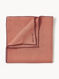 Westwing Collection Servilletas de lino con bordado Cosmo, 4 uds.^ Servilletas|Servilletas Y Servilleteros