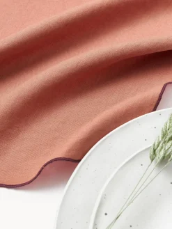 Westwing Collection Servilletas de lino con bordado Cosmo, 4 uds.^ Servilletas|Servilletas Y Servilleteros