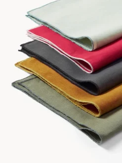 Westwing Collection Servilletas de lino con ribete Kennedy, 4 uds.^ Servilletas|Servilletas Y Servilleteros