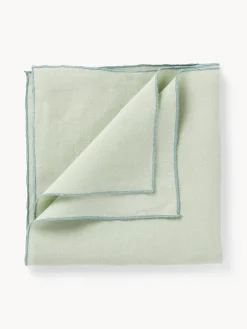 Westwing Collection Servilletas de lino con ribete Kennedy, 4 uds.