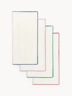 &k Amsterdam Servilletas de tela artesanales Zigzag, 4 uds.