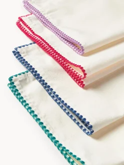 &k Amsterdam Servilletas de tela artesanales Zigzag, 4 uds.